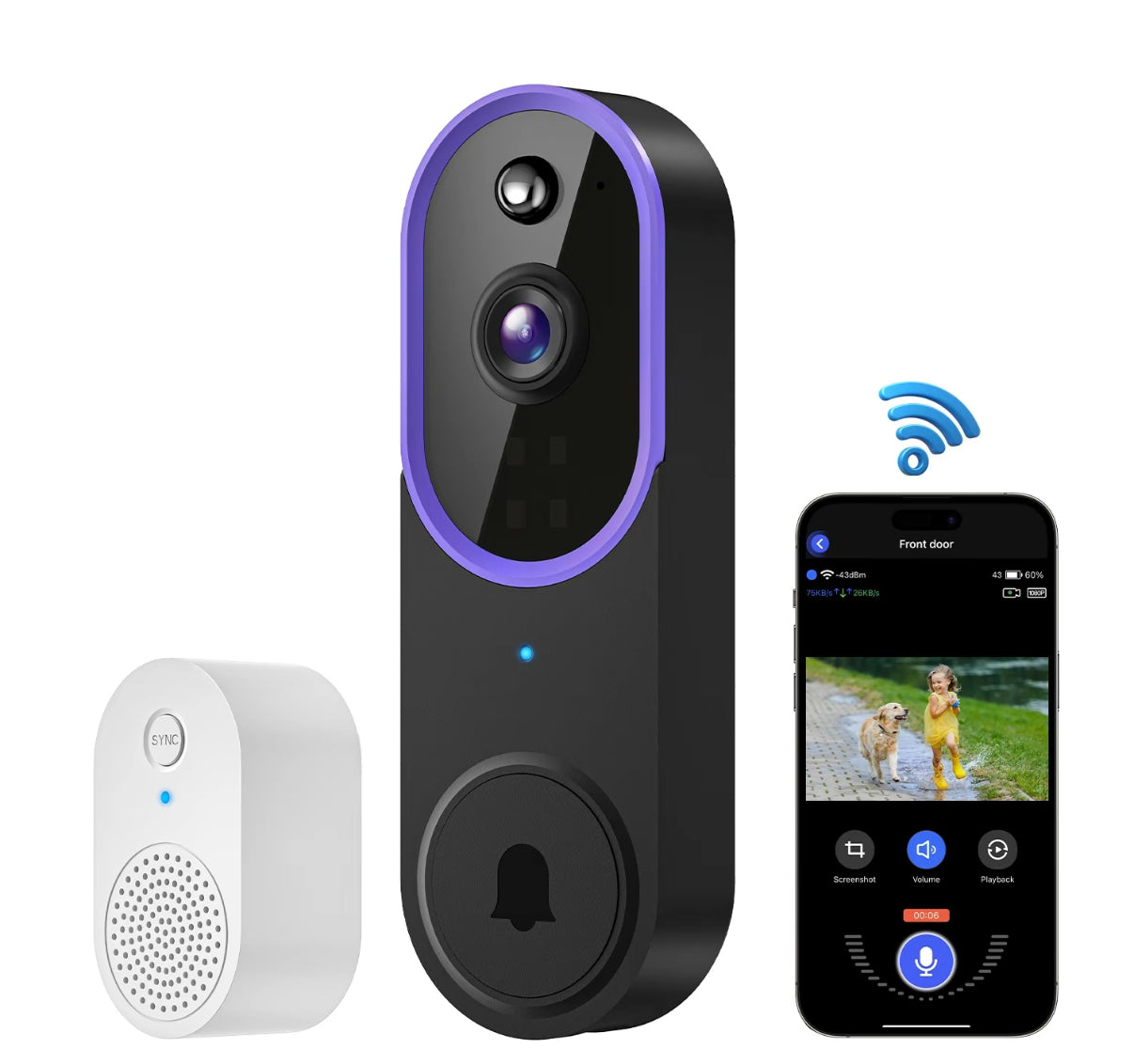 1080p Wireless door bell ring camera